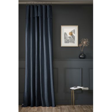 Rideau Ajustable + 8 Anneaux Pince "sixtine" 140 X 270 Cm - Bleu Nuit - 140x270 Cm