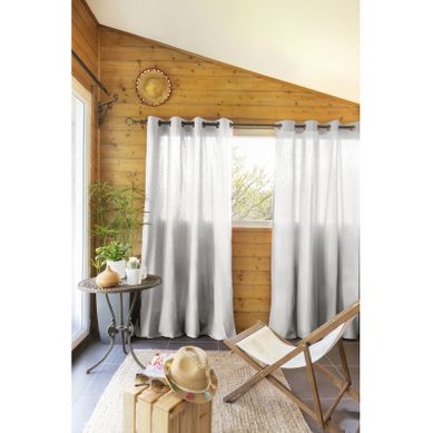Lot De 2 Rideaux D'ameublement "kala" En Coton 140 X 260 Cm - Gris Clair - 140x240 Cm