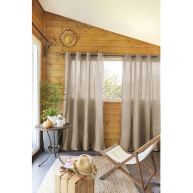 Lot De 2 Rideaux D'ameublement "kala" En Coton 140 X 260 Cm - Beige - 2x140x260 Cm