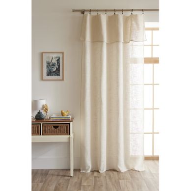 Voilage Ajustable + 8 Anneaux Pince 140 X 270 Cm Polyester Effet Lin "nia"