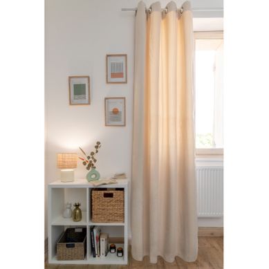 Rideau Occultant Phonique Et Thermique Chenille Doublé Polaire - Beige - 140x240 Cm