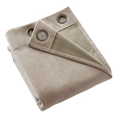 Lot De 2 Rideaux Occultants Phoniques Et Thermiques Doublés Polaire 100% Opaque - Beige - 140x180 Cm
