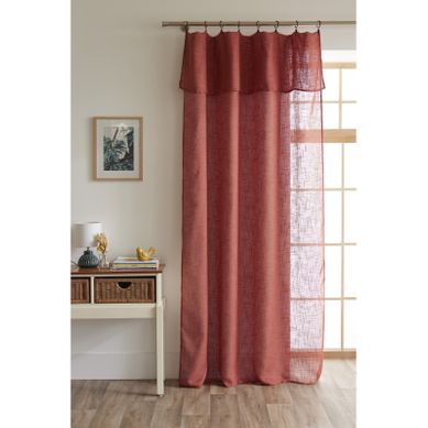 Voilage Ajustable + 8 Anneaux Pince 140 X 270 Cm Polyester Effet Lin "nia"