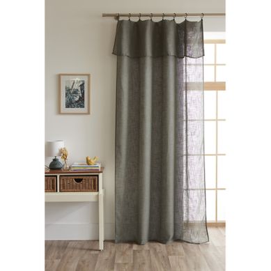 Voilage Ajustable + 8 Anneaux Pince 140 X 270 Cm Polyester Effet Lin "nia"