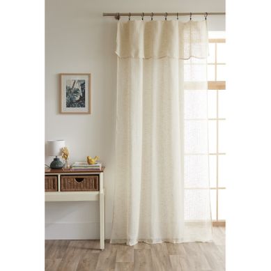 Voilage Ajustable + 8 Anneaux Pince 140 X 270 Cm Polyester Effet Maille "freya"