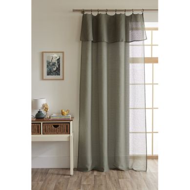 Voilage Ajustable + 8 Anneaux Pince 140 X 270 Cm Effet Bouclette "elda"