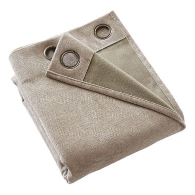Rideau Occultant Phonique Et Thermique Doublé Polaire 100% Opaque - Beige - 140x180 Cm