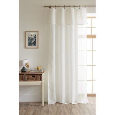 Voilage Ajustable + 8 Anneaux Pince 140 X 270 Cm Effet Bouclette "elda"