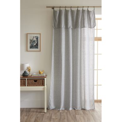Voilage Ajustable + 8 Anneaux Pince 140 X 270 Cm Polyester Effet Chambray "dua"