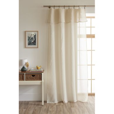 Voilage Ajustable + 8 Anneaux Pince 140 X 270 Cm Effet Bouclette "elda"