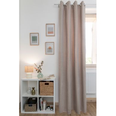 Rideau Occultant Phonique Et Thermique Chenille Doublé Polaire - Taupe - 140x240 Cm