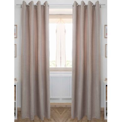 Lot De 2 Rideaux Occultant Phonique Et Thermique Chenille Doublé Polaire - Taupe - 140x240 Cm