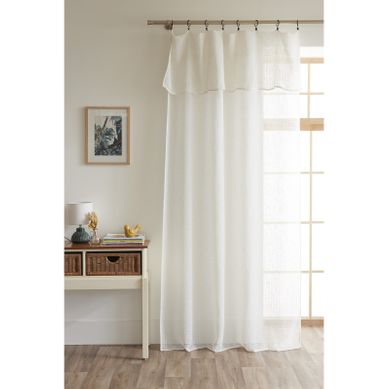 Voilage Ajustable + 8 Anneaux Pince 140 X 270 Cm Polyester Effet Maille "freya"