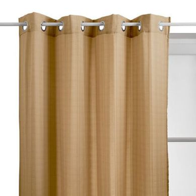 Voilage "noa" Motif Rayures Plissées Tamisant 140 X 240 Cm - Beige - 140x240 Cm