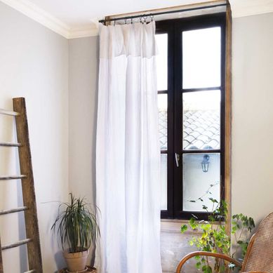 Rideau Gaze De Coton Blanc 140 X 300 Cm + 8 Anneaux Pinces Rideau Gaze De Coton Blanc 140 X 300 Cm + 8 Anneaux Pinces