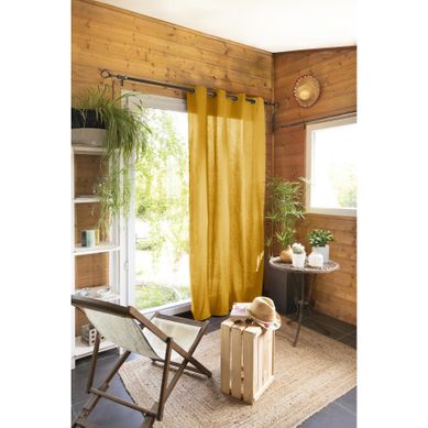 Rideau 100 % Coton Prélavé 140 X 260 Cm – Kala Safran