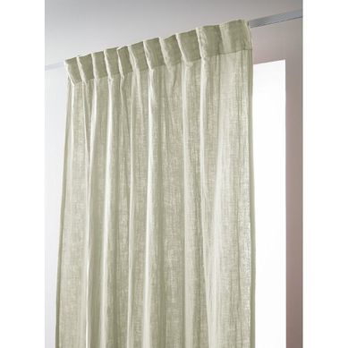 Rideau Galon Fronceur 140 X 240 Cm - Double Gaze De Coton - Uni Gaïa Vert D’eau