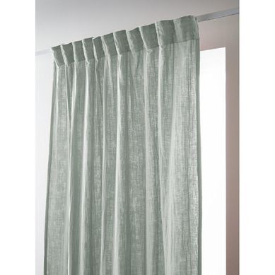 Rideau Galon Fronceur 140 X 240 Cm – Double Gaze De Coton – Gaïa Eucalyptus
