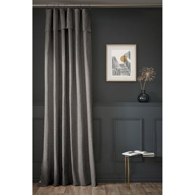 Rideau Ajustable Sixtine – 140 X 270 Cm – Coton Flammé – Ardoise