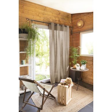 Rideau 100 % Coton Prélavé 140 X 260 Cm – Kala Ficelle