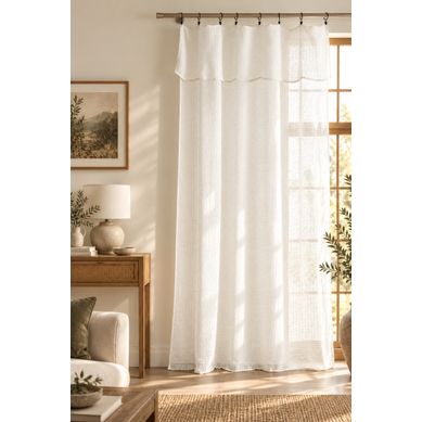 Rideau Ajustable Freya Ivoire 140 X 270 Cm – 8 Anneaux Pince – 160 G/m²