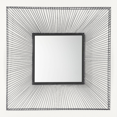 Miroir 90x10x90 Verre/métal Noir
