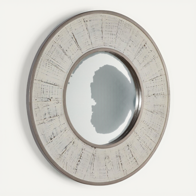 Miroir 80x3x80 Verre/bois Blanc Antique