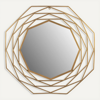 Miroir 81x4x81 Verre/métal Doré