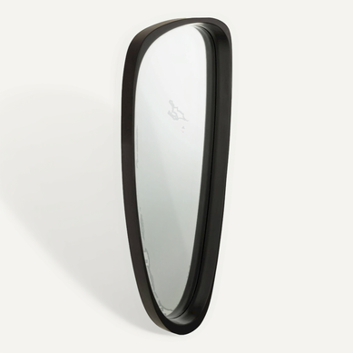 Miroir Mural Noir Bois 33x6,8x79cm