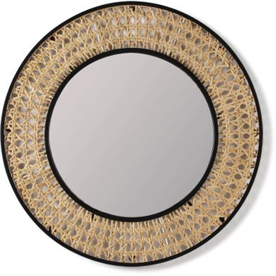 Miroir Rotin Bois Clair 80x3x80cm