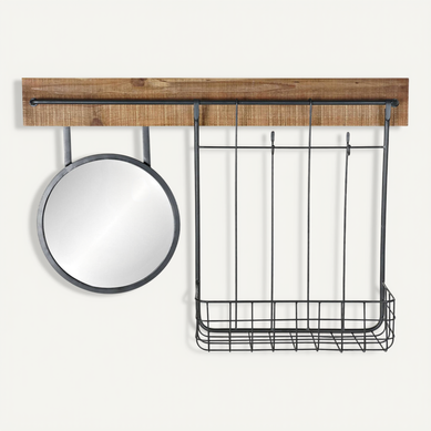 Miroir Mural élégant Avec Rangement Fonctionnel