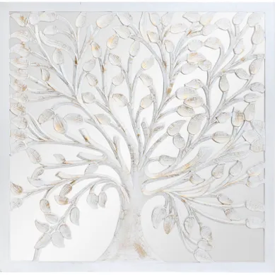 Panneau Décoratif Arbre Blanc Effet Sculpté élégant