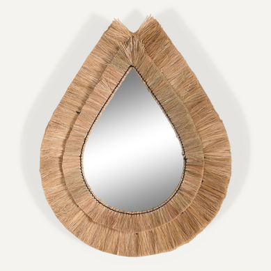 Miroir élégant Larme En Jute Pour Déco Chic