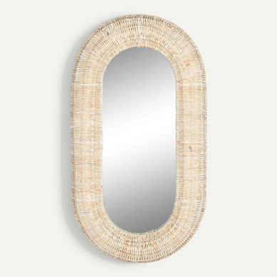 Miroir Ovale En Fibres Naturelles Pour Déco Zen