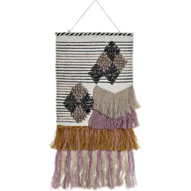 Tapisserie Murale Boho Multicolore En Jute Laine Et Coton