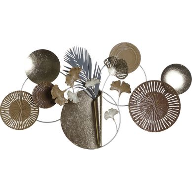 Décoration Murale Métal Cercles Dorés Style Glam Contemporain