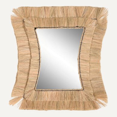 Miroir Mural En Jute Naturel Style Balinais Esprit Bohème Chic