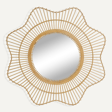 Miroir Décoratif Bambou Naturel Style Scandinave élégant