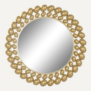 Miroir Rond Doré Design En Fer Et Verre Style Glamour Chic