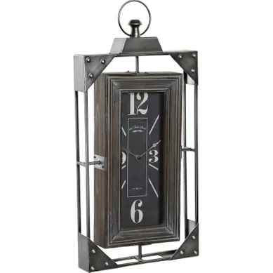 Horloge Murale Style Loft En Bois Et Métal Gris élégante