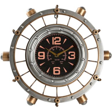Horloge Murale Vintage Style Avion Argent Et Doré Design Industriel
