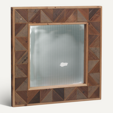Miroir Carré Bois Recyclé Ambiance Naturelle Et Chaleureuse
