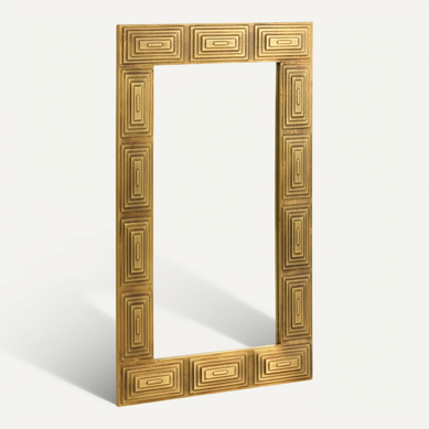 Miroir En Bois De Manguier Naturel Avec Cadre Doré élégant