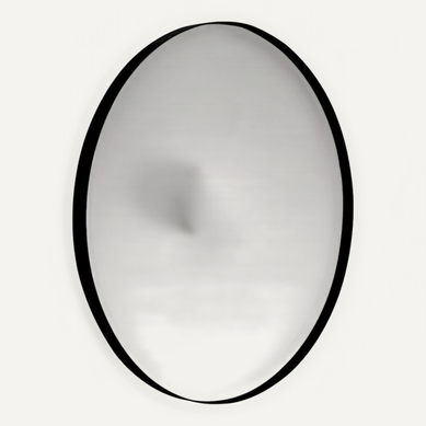 Miroir Mural Rond Noir En Métal Design Contemporain
