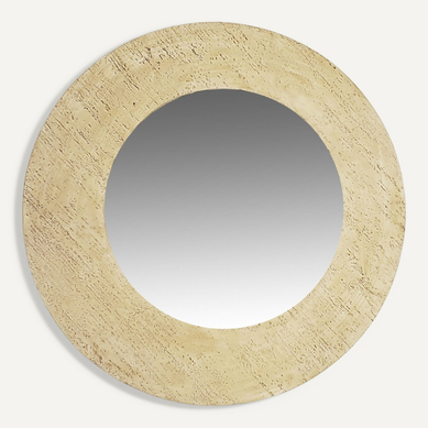 Miroir Rond Effet Travertin Style Naturel Pour Intérieur élégant