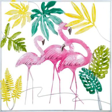 Décoration Murale Métal Flamant Rose Ambiance Tropicale