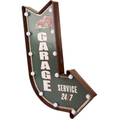 Plaque Murale LED Flèche Verte Ambiance Garage Vintage