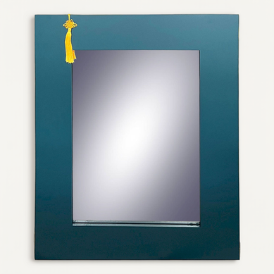 Miroir Mural Rectangulaire Bleu Contemporain Cadre Métal Miroir Mural Rectangulaire Bleu Contemporain Cadre Métal