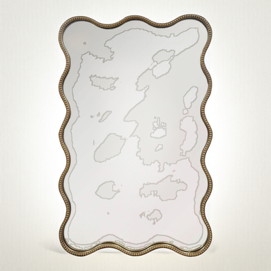 Miroir Mural Doré Design Ondulé Pour Décoration élégante
