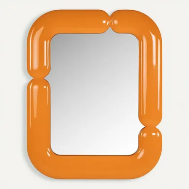 Miroir Mural Design Orange Accent Déco Intérieur Moderne